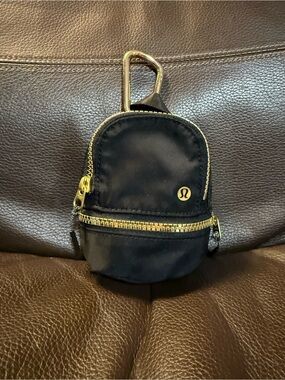 lululemon athletica Black Mini Bag with Gold Hardware